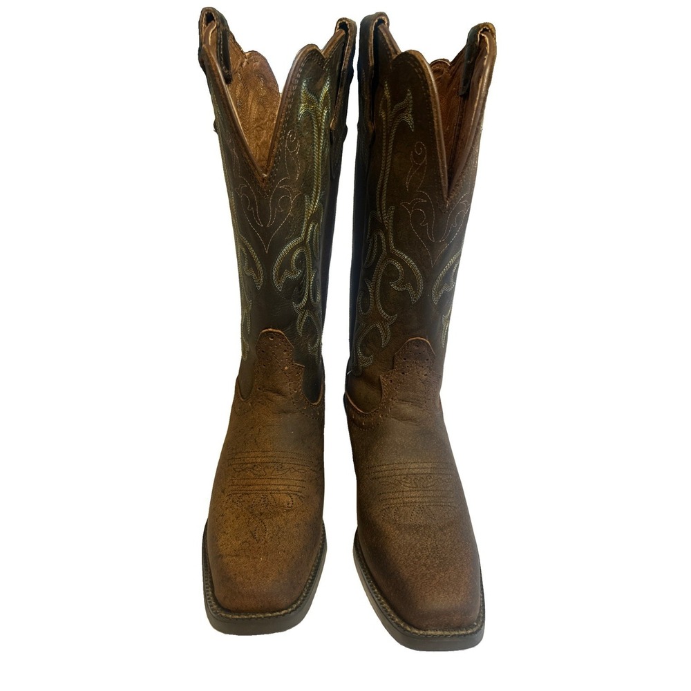 Justin Womens Stampede Durant Western Boots Square Toe 6 B L2552